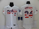 Dodgers 8 & 24 Kobe Bryant White USA Flag Fashion Nike Cool Base Jersey,baseball caps,new era cap wholesale,wholesale hats